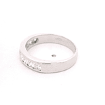 Anillo de Oro Blanco 18K Cintillo Rodinado con 9 Diamantes