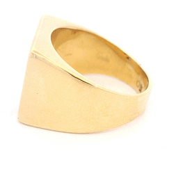 Anillo de Oro Amarillo 18K Sello Cuadrado con 9 Diamantes