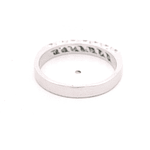 Anillo de Oro Blanco 18K Cintillo Rodinado con 7 Diamantes