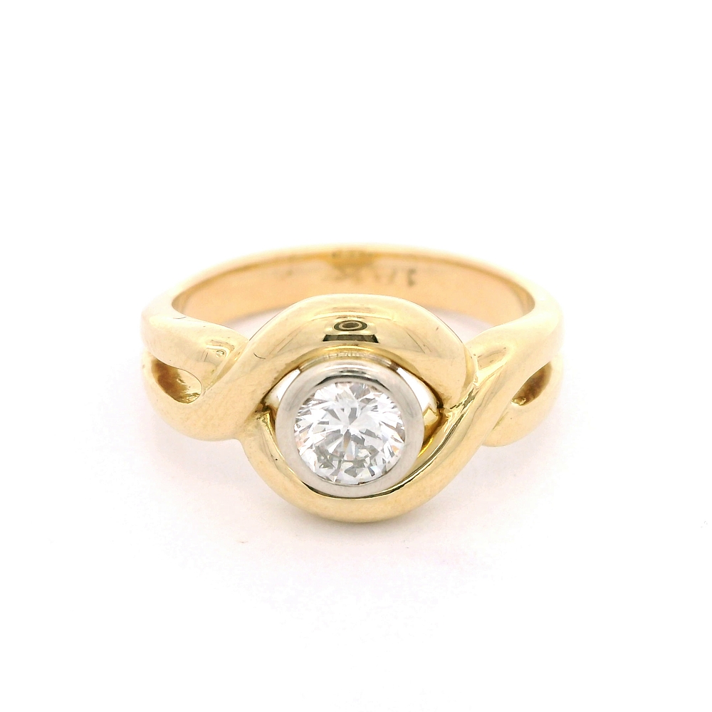 Anillo de Dos Oros 18K Punto de Luz con Diamante 0,50 Ct