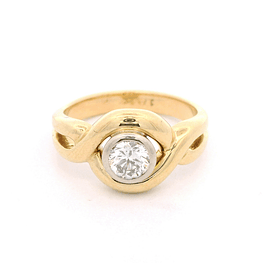 Anillo de Dos Oros 18K Punto de Luz con Diamante 0,50 Ct