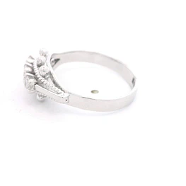 Anillo de Oro Blanco 18K Solfeo Rodinado con 3 Diamantes