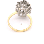 Anillo de Oro Bicolor 18K Flor con Diamantes