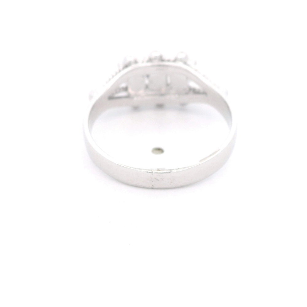 Anillo de Oro Blanco 18K Solfeo Rodinado con 3 Diamantes