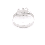 Anillo de Oro Blanco 18K Solfeo Rodinado con 3 Diamantes