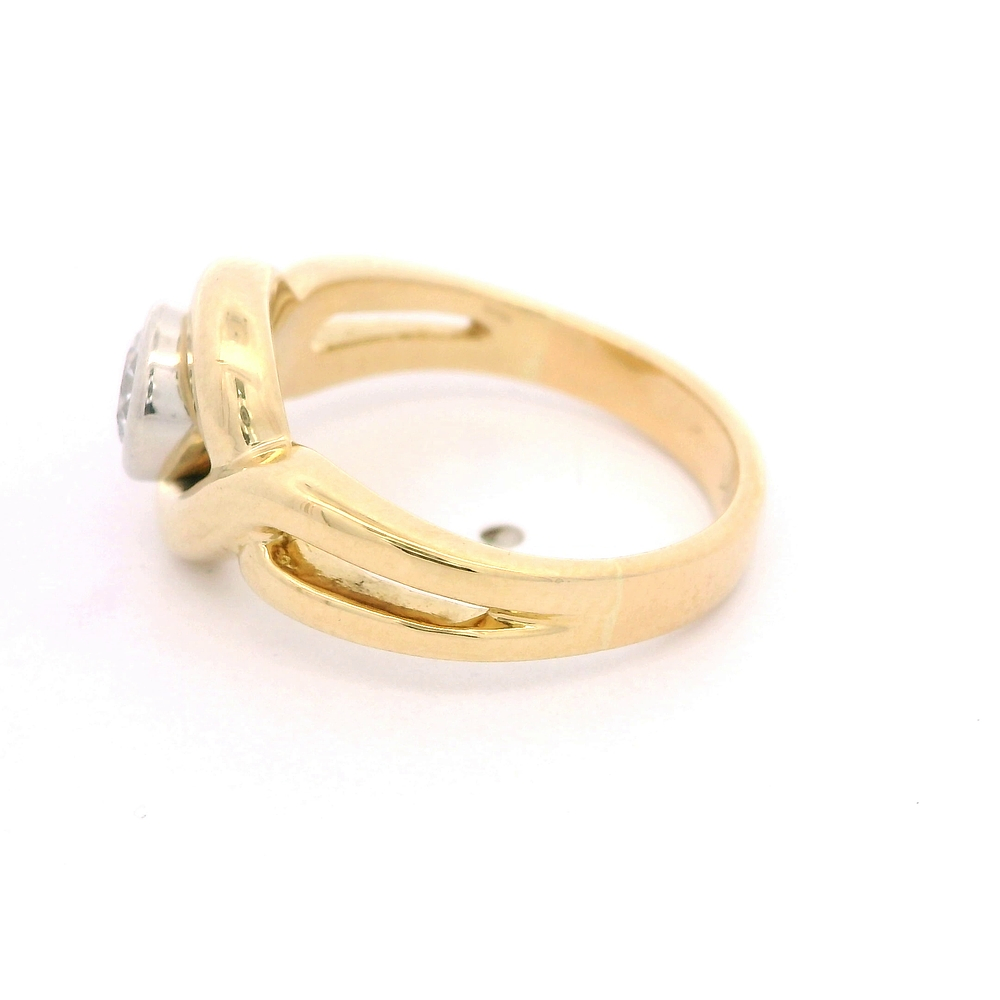 Anillo de Dos Oros 18K Punto de Luz con Diamante 0,50 Ct