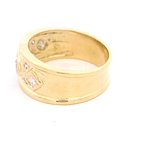 Anillo de Oro Amarillo 18K Tuerca Rombos con Diamantes