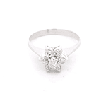 Anillo de Oro Blanco 18K Rosette Rodinado con 7 Diamantes