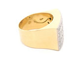 Anillo de dos oros 18K Sello Rectangular con Diamantes