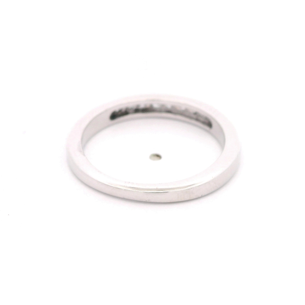 Anillo de Oro Blanco 18K Cintillo Rodinado con 10 Diamantes