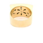 Anillo de dos oros 18K Sello Rectangular con Diamantes