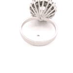 Anillo de Platino Pavé con Diamantes y Diamante Central Corte Antiguo