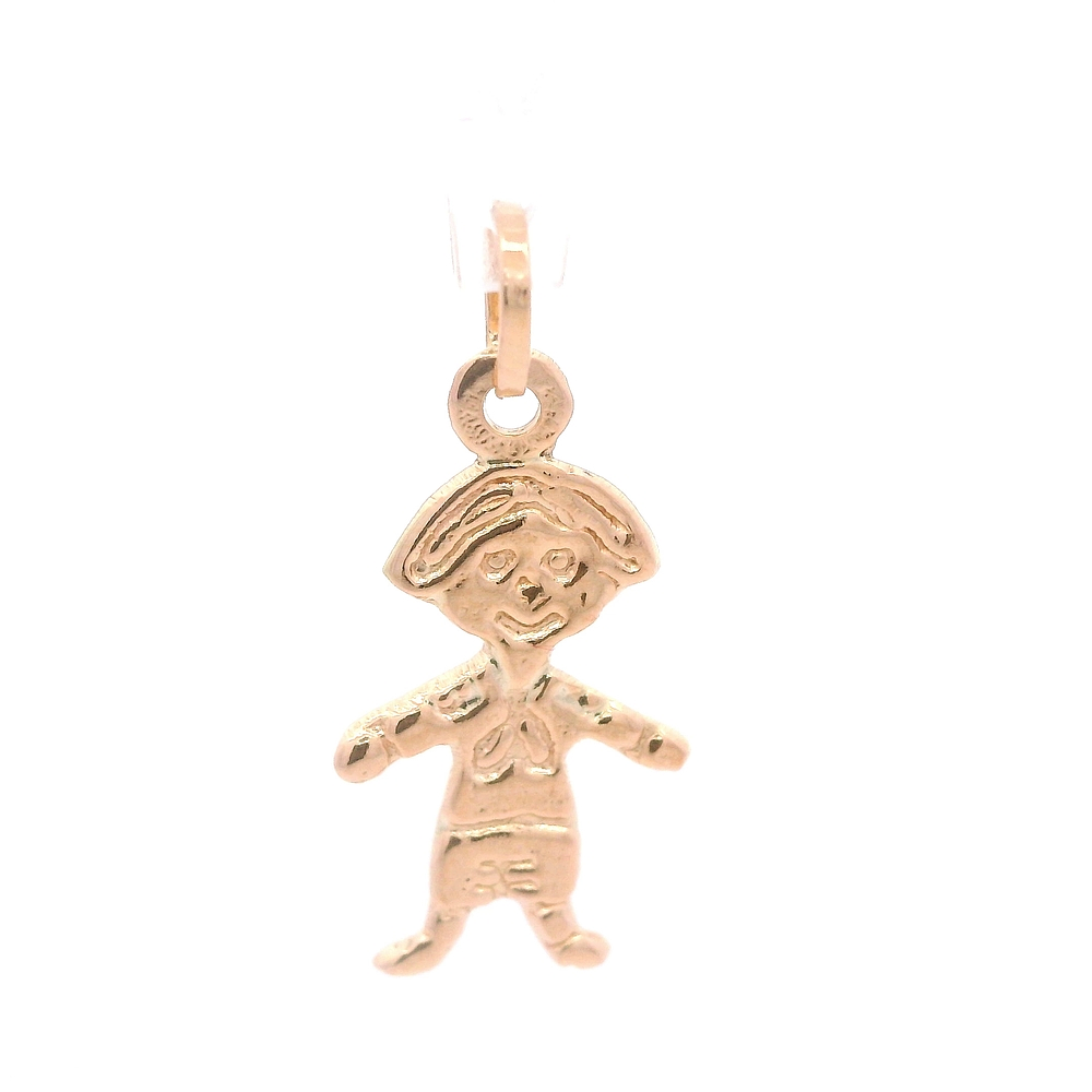 Colgante de Oro Amarillo 18K Niño Tallado 