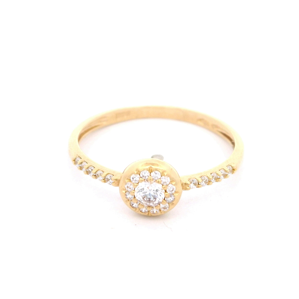Anillo de Oro Amarillo 18K Cintillo Halo