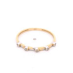 Anillo de Oro Amarillo 18K Cintillo Puntos de Luz