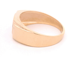 Anillo de Oro Rosado 18K Sello con Corona Central