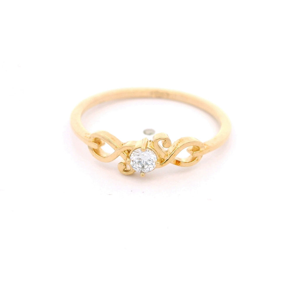 Anillo de Oro Amarillo 18K Solitario Calado