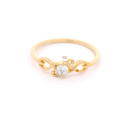 Anillo de Oro Amarillo 18K Solitario Calado