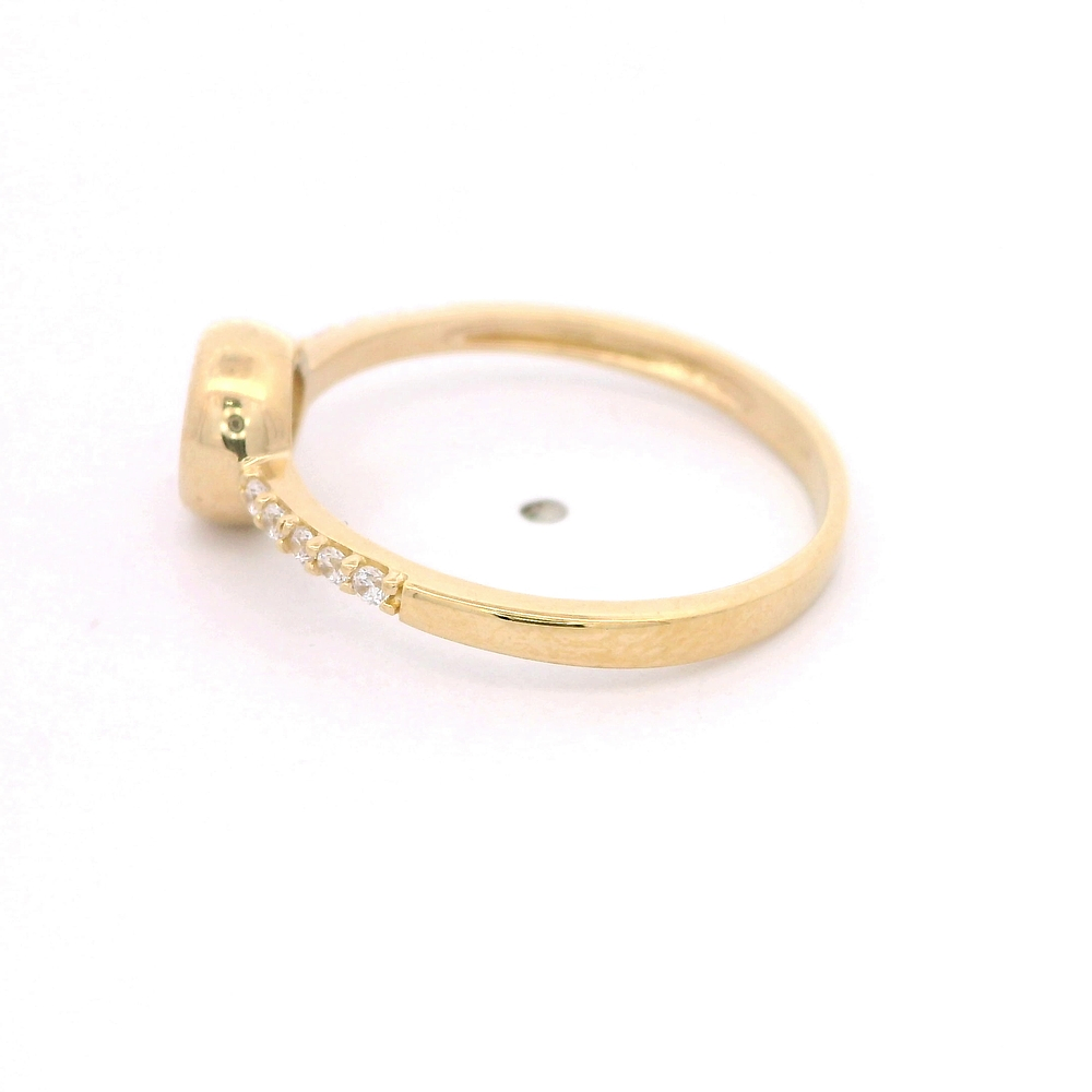 Anillo de Oro Amarillo 18K Cintillo Punto de Luz