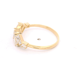 Anillo de Oro Amarillo 18K Cintillo con Piedras Geométricas