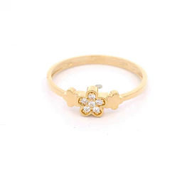 Anillo de Oro Amarillo 18K Flores