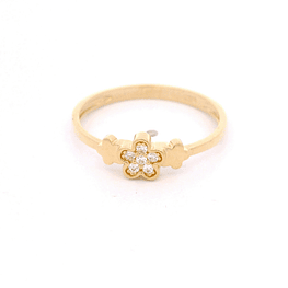 Anillo de Oro Amarillo 18K Flores