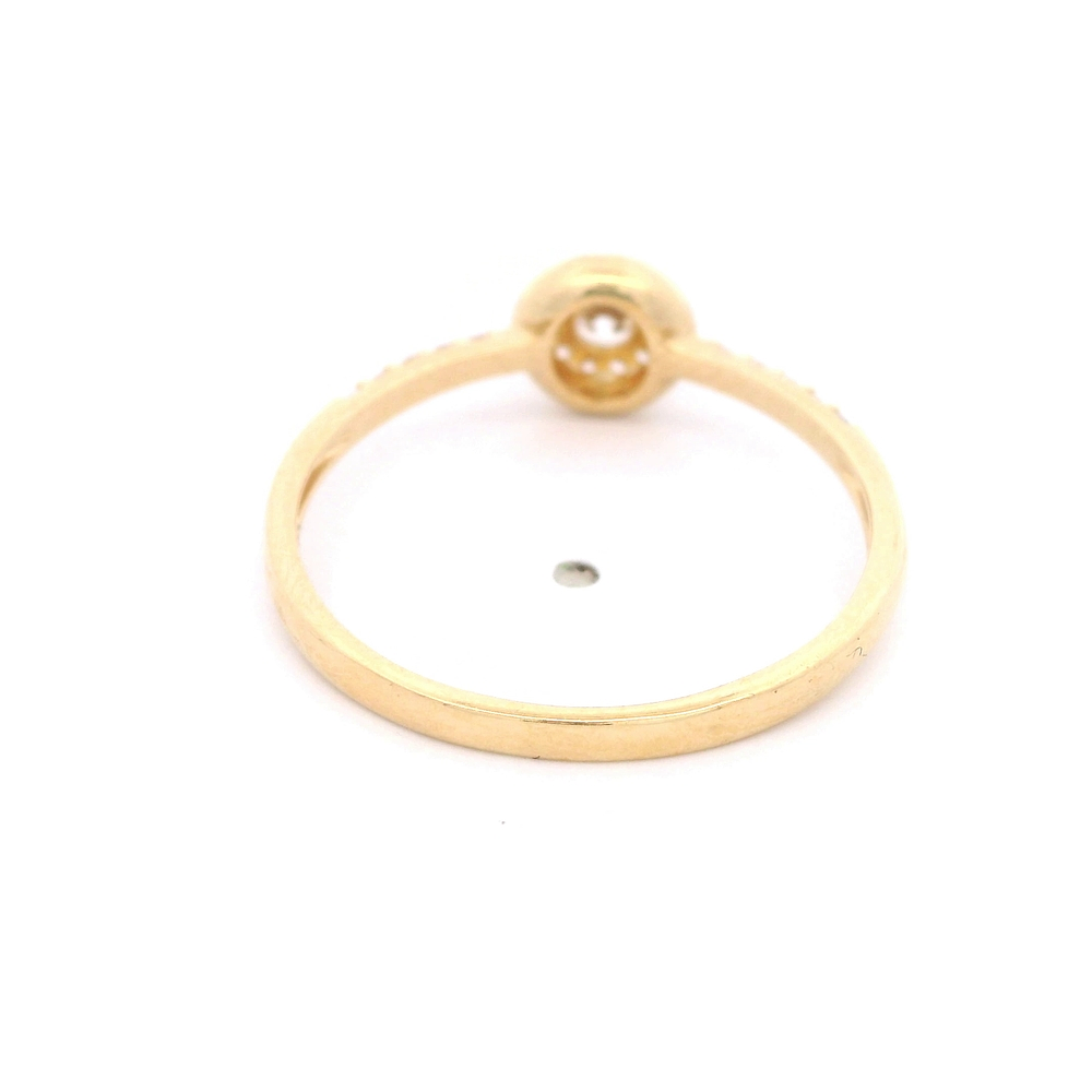Anillo de Oro Amarillo 18K Cintillo Halo