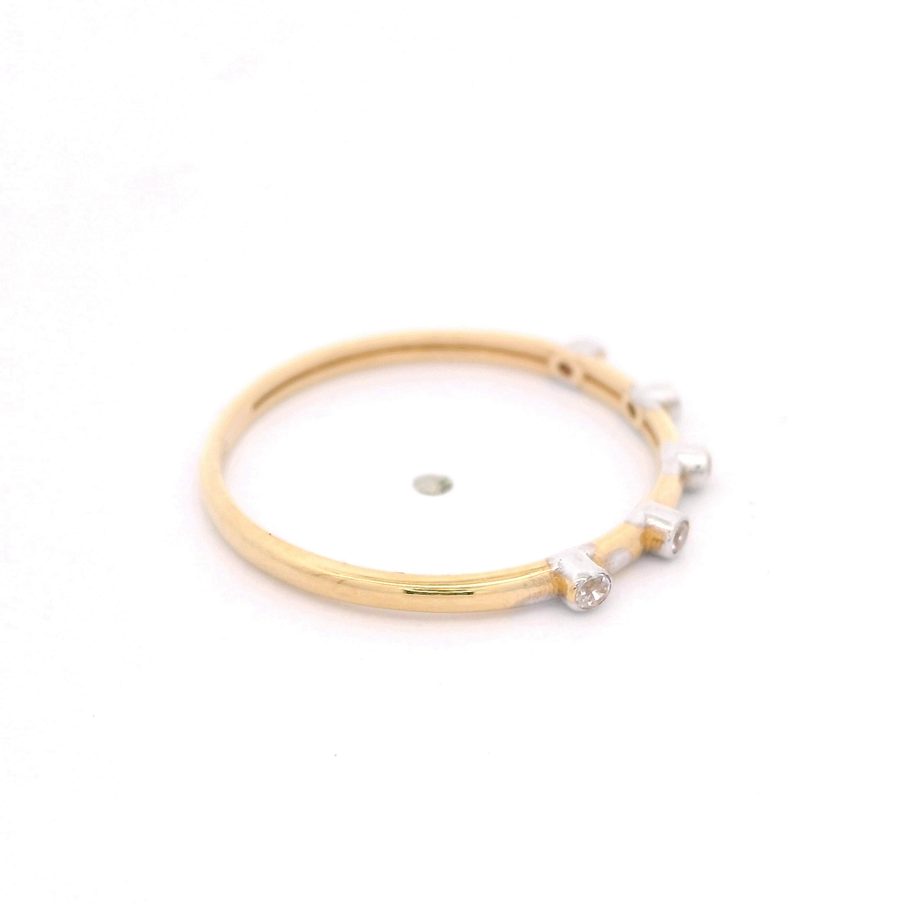 Anillo de Oro Amarillo 18K Cintillo Puntos de Luz