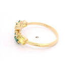 Anillo de Oro Amarillo 18K Cintillo con Piedras Geométricas