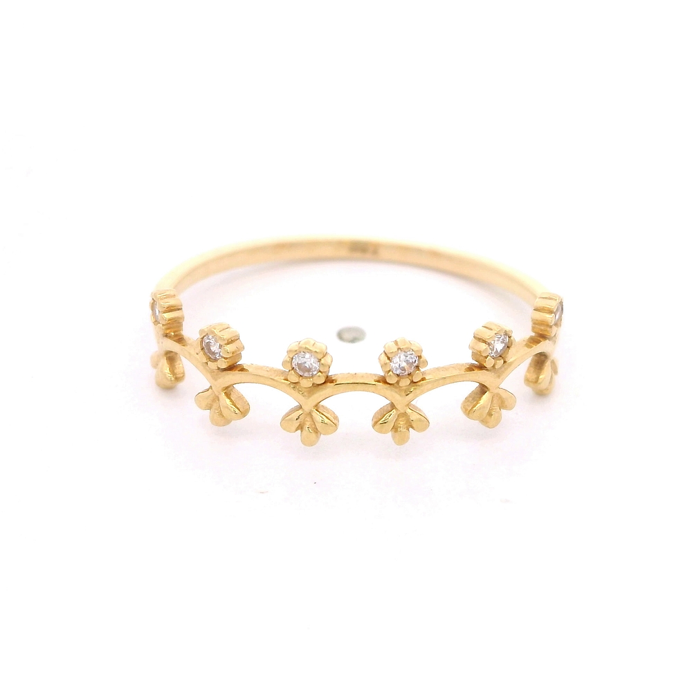 Anillo de Oro Amarillo 18K Cintillo Flores