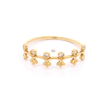 Anillo de Oro Amarillo 18K Cintillo Flores