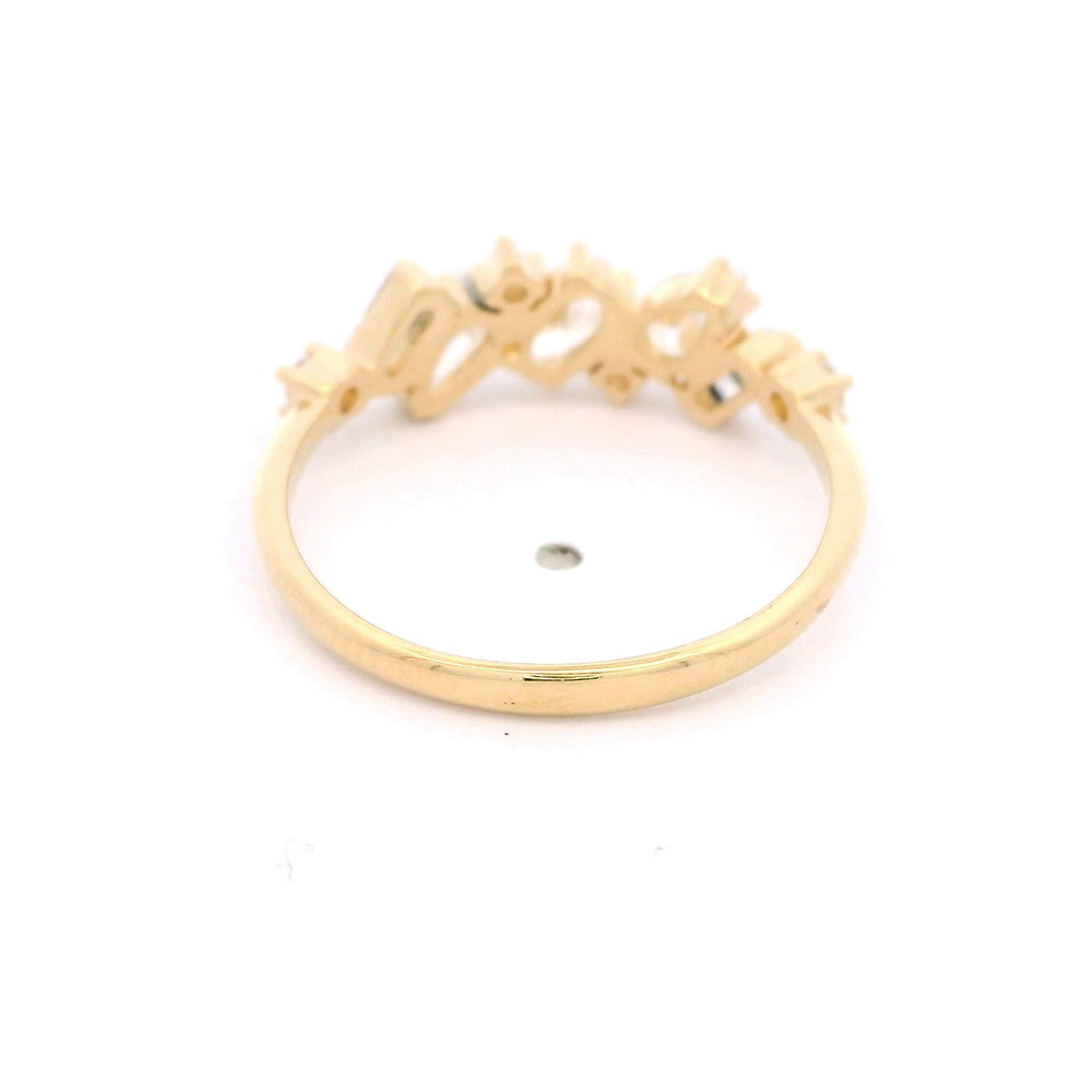 Anillo de Oro Amarillo 18K Cintillo con Piedras Geométricas