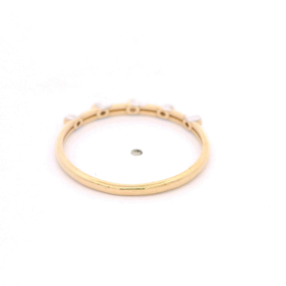 Anillo de Oro Amarillo 18K Cintillo Puntos de Luz