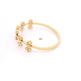 Anillo de Oro Amarillo 18K Cintillo Flores