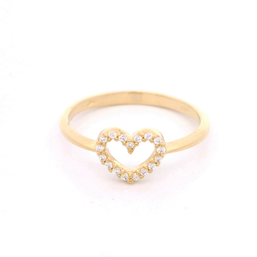 Anillo de Oro Amarillo 18K Corazón