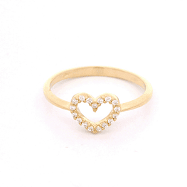 Anillo de Oro Amarillo 18K Corazón
