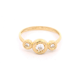 Anillo de Oro Amarillo 18K Punto de Luz Triple