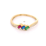 Anillo de Oro Amarillo 18K Cintillo Crossed