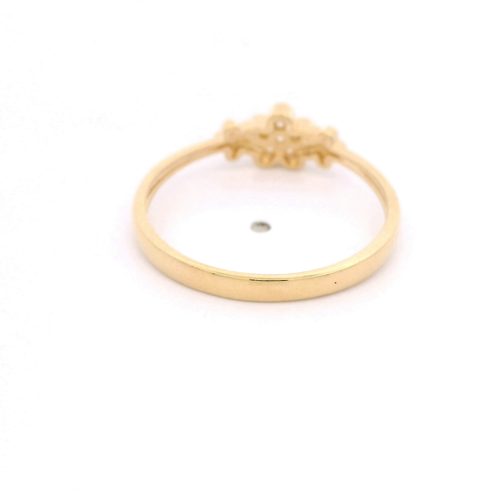Anillo de Oro Amarillo 18K Flores