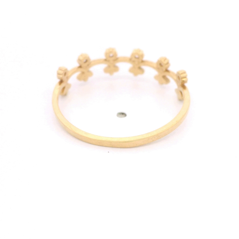 Anillo de Oro Amarillo 18K Cintillo Flores
