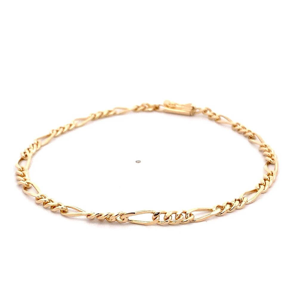 Pulsera de Oro Amarillo 18K Figaro 3x1