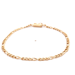Pulsera de Oro Amarillo 18K Figaro 3x1