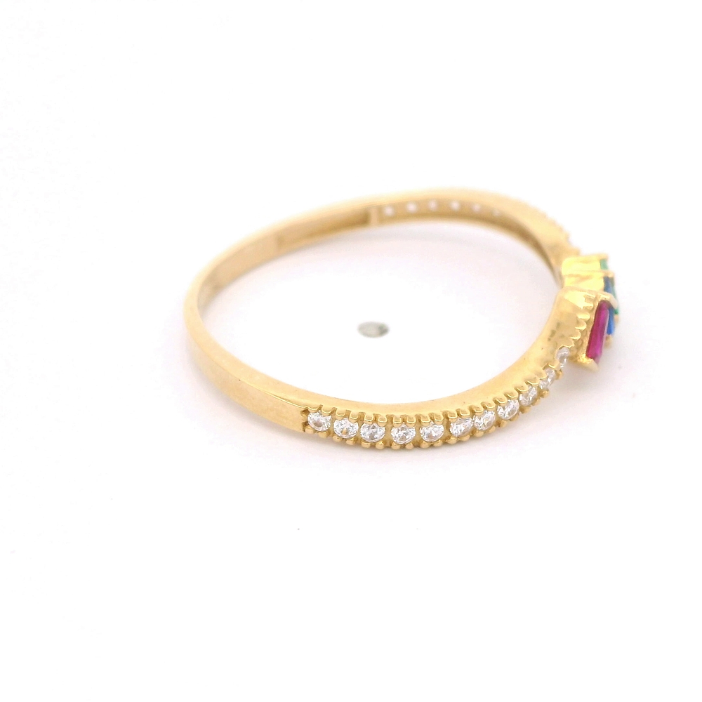 Anillo de Oro Amarillo 18K Cintillo Crossed