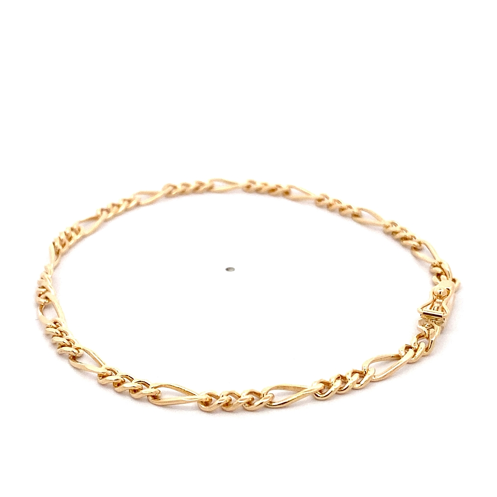 Pulsera de Oro Amarillo 18K Figaro 3x1