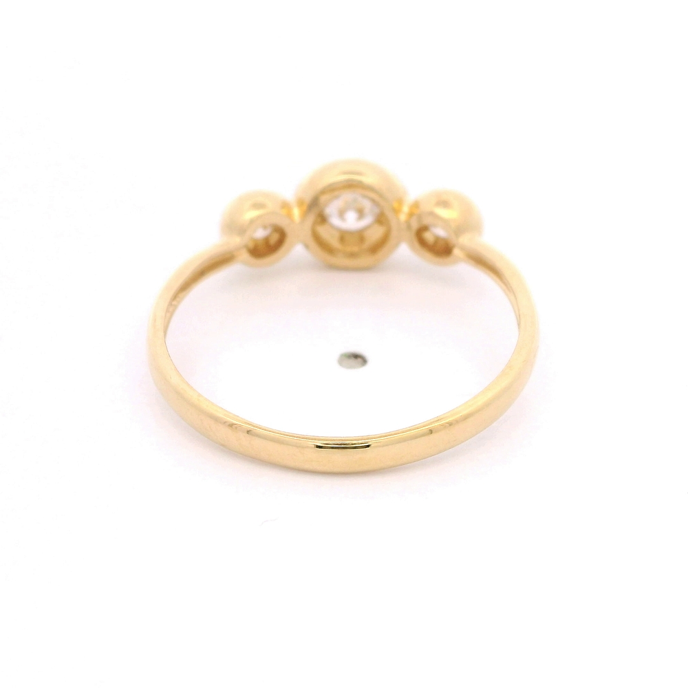 Anillo de Oro Amarillo 18K Punto de Luz Triple