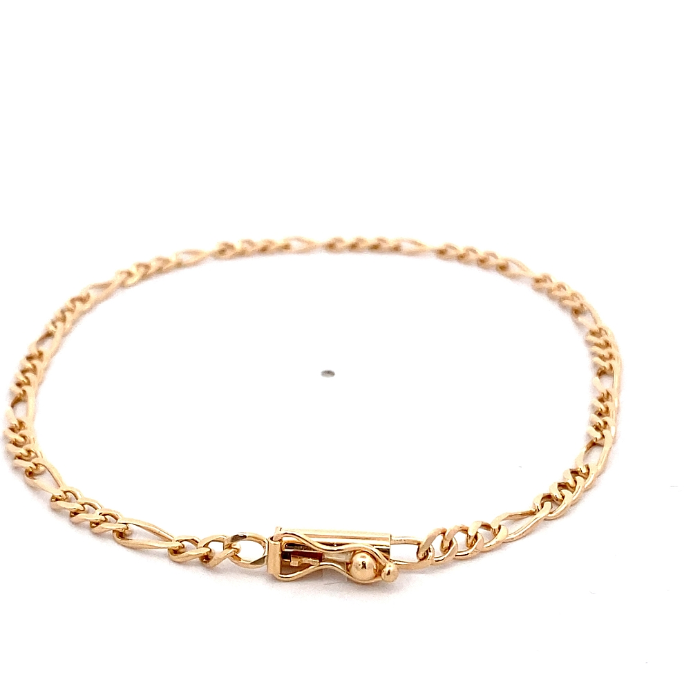 Pulsera de Oro Amarillo 18K Figaro 3x1