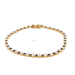 Pulsera de Oro Amarillo 18K Tenis con Piedras Incoloras y Azules
