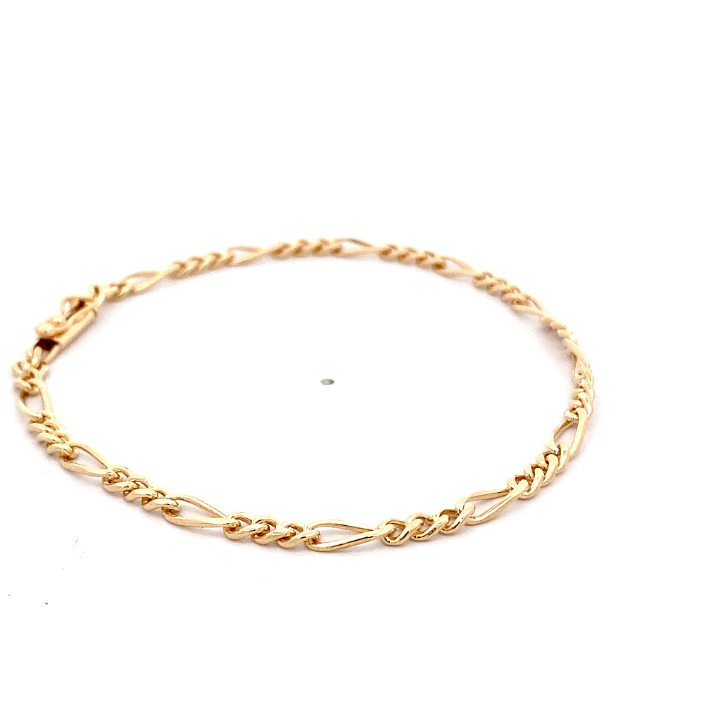 Pulsera de Oro Amarillo 18K Figaro 3x1