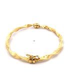 Pulsera de Oro Amarillo 18K Esclava Espiral con Tallado Laberinto