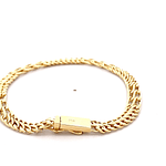Pulsera de Oro Amarillo 18K Barbada Doble Entrelazada con Calados Ovalados